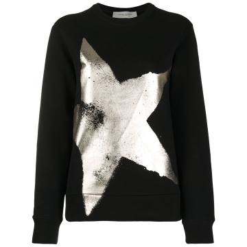 metallic-star cotton sweatshirt