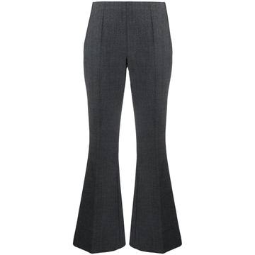 flared crop trousers