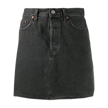 deconstructed denim mini skirt