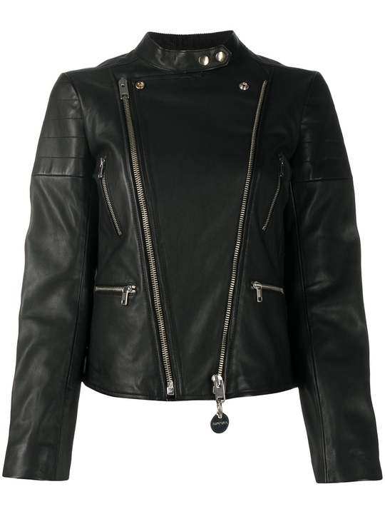 L-Mars piercing-embellished biker jacket展示图