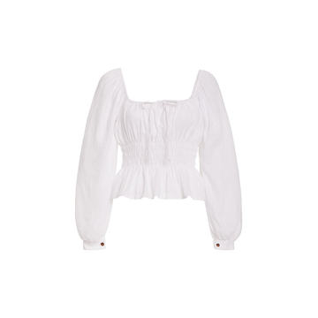 Bellano Smocked Linen Top