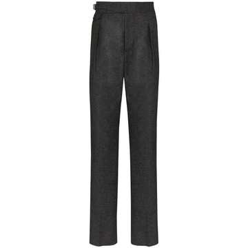 straight-leg wool trousers