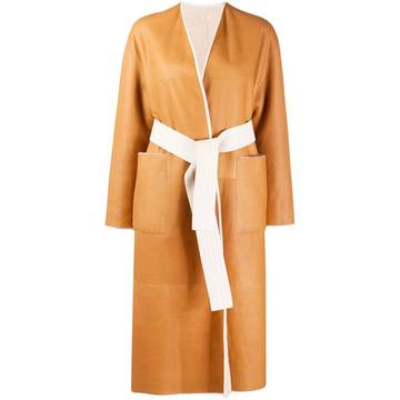 belted mid-length coat