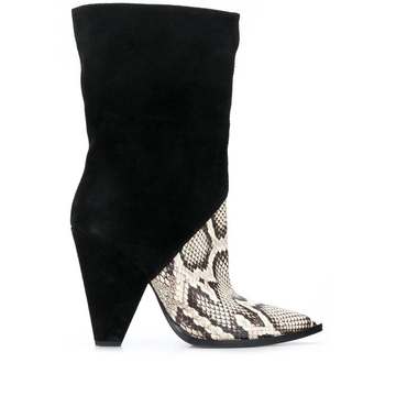 snakeskin-effect contrast boots