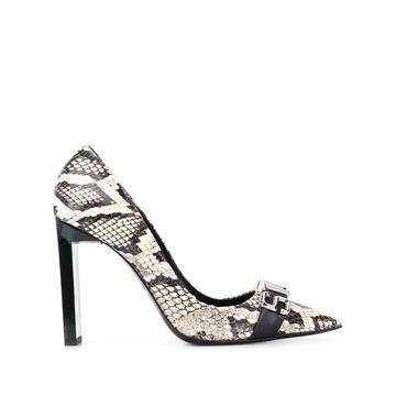 snakeskin-effect pointed pumps