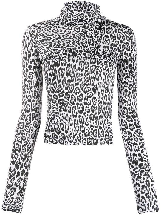 leopard roll-neck top展示图