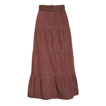 Farida Polka-Dot Cotton Poplin Tiered Midi Skirt