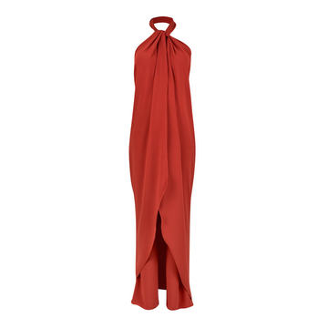 The Heart Of The Andes Draped Crepe Halter-Neck Jumpsuit