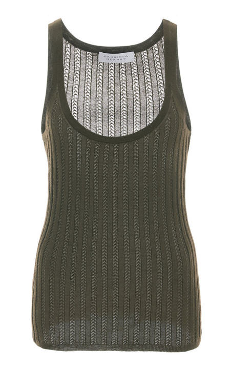 Nevin Pointelle-Knit Cashmere-Silk Tank Top展示图