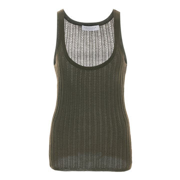 Nevin Pointelle-Knit Cashmere-Silk Tank Top