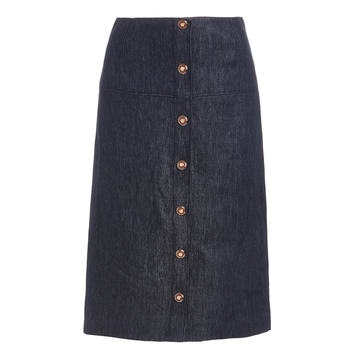 Anna Raw Denim Button Front Skirt