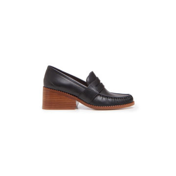 Leah Leather Heeled Loafers