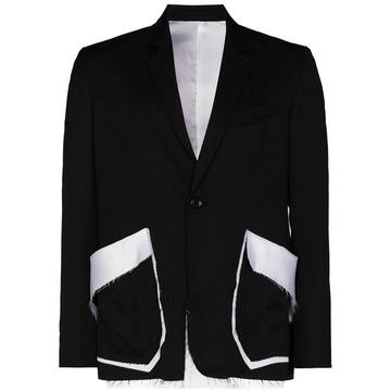 deconstructed gabardine suit jacket