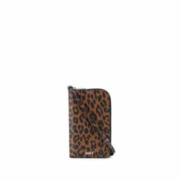 leopard-brown on-strap wallet