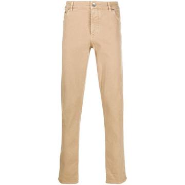 high rise slim-fit jeans