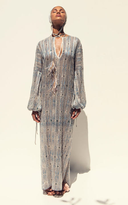 Mayfair Feather-Tipped Sequined Maxi Dress展示图