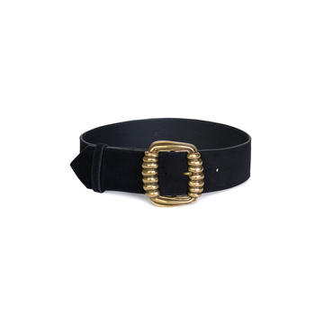 Oversized Buckle Leather Belt