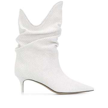 snakeskin-effect ankle boots