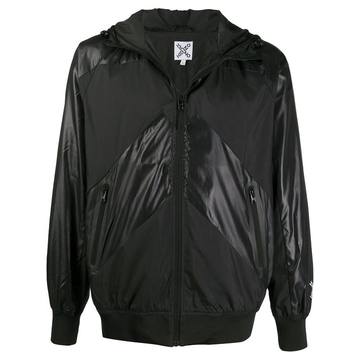 contrast panel hooded jacket