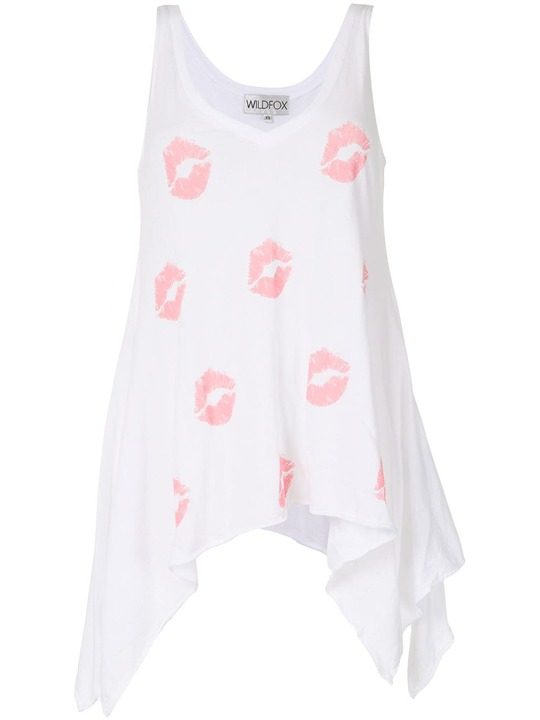 lip print longline tank top展示图