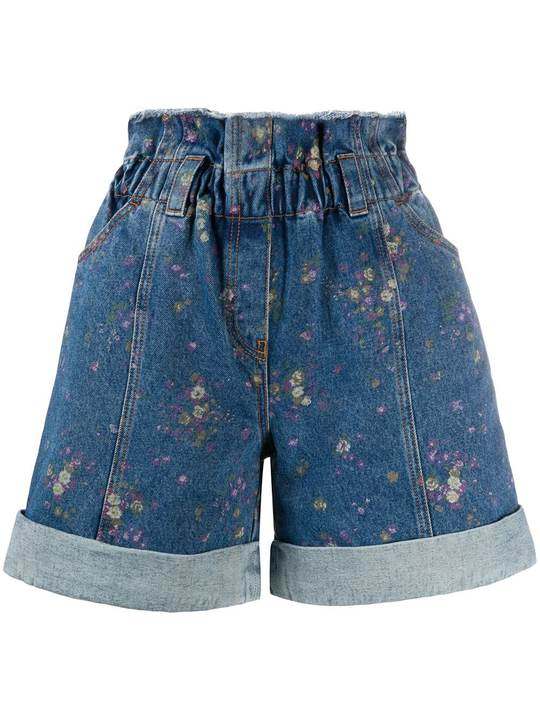 floral-print denim shorts展示图