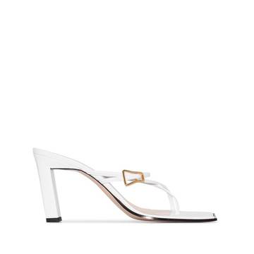 White Yara 85 leather strap sandals