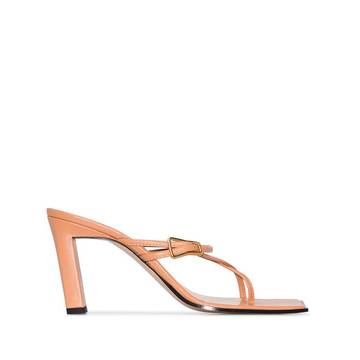 Orange Yara 85 leather strap sandals