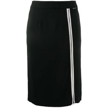 front zip-detail skirt