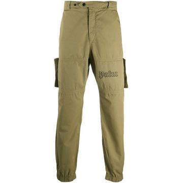 logo-print utility trousers