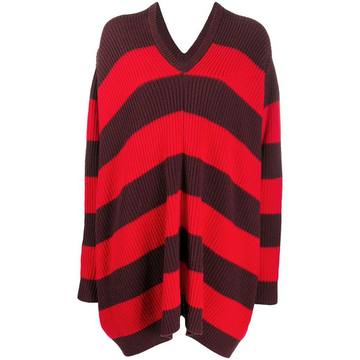 ribbed knit striped jumper