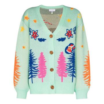 Western jacquard embroidered cardigan