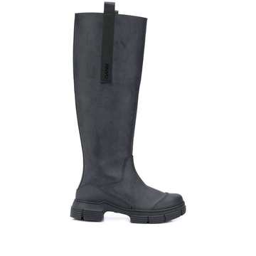 panelled pull-on rain boots