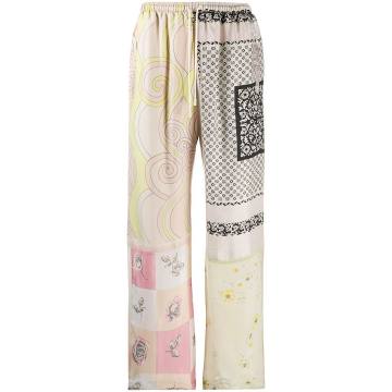 patchwork print track trousers