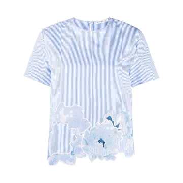 花卉刺绣条纹罩衫
