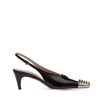 spiked toe cap slingback pumps