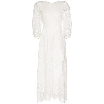 Constance lace-trim broderie anglaise midi dress