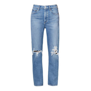 Wilder Stretch Mid-Rise Straight-Leg Jeans