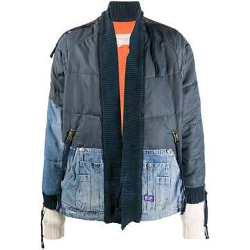 rib-trimmed panelled jacket