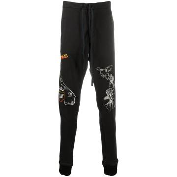 tapered embroidered logo sweatpants