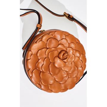 Valentino Garavani Atelier Round Flower Leather Shoulder Bag