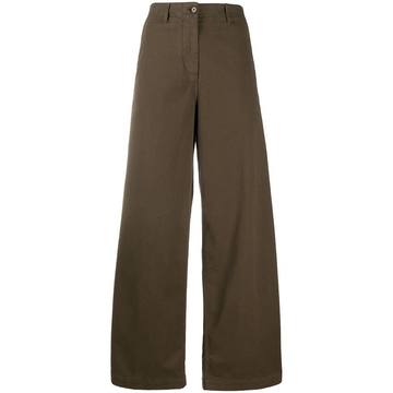 high waisted wide-leg trousers