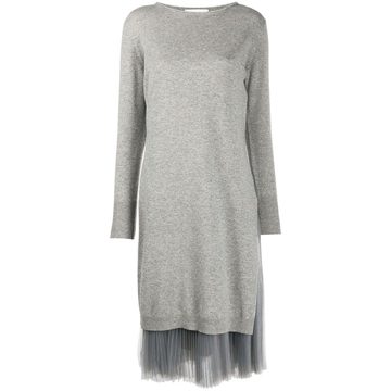 pleated-detail jumper dress