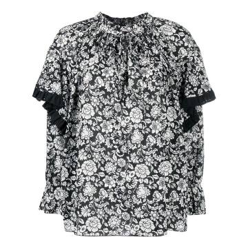 floral long-sleeve blouse