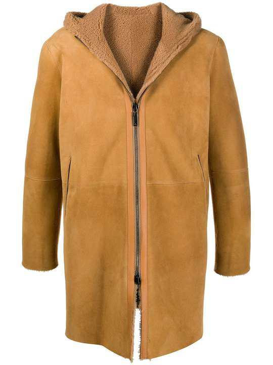 Lincoln hooded shearling coat展示图