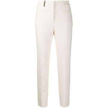 high-rise slim-fit cropped trousers