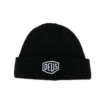 embroidered logo knit beanie