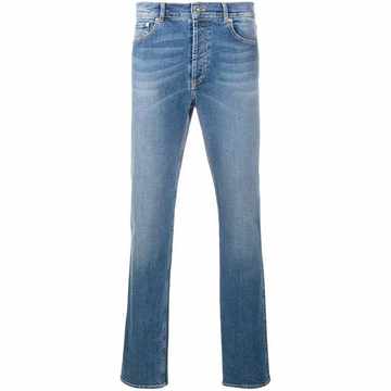 faded straight-leg jeans