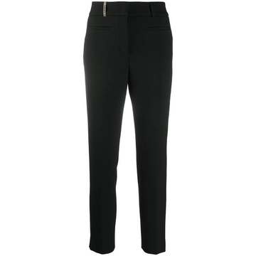 high-rise slim-fit cropped trousers