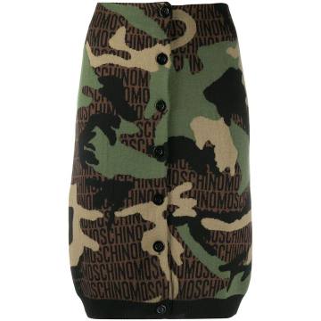 camouflage knitted pencil skirt