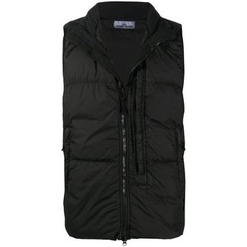 logo patch padded gilet jacket